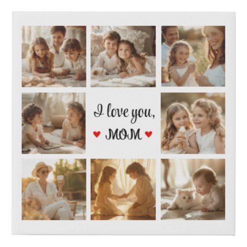 Simple and Chic Photo Collage Faux Canvas for Mom