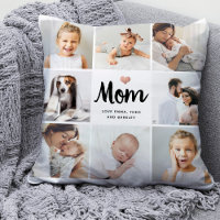 Simple and Chic | Photo Collage for Mom with Heart Throw Pillow