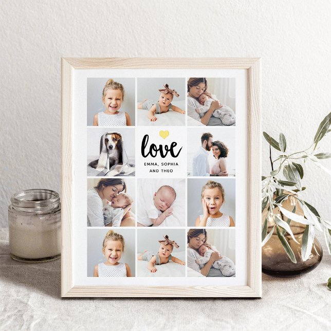 Simple and Chic Photo Collage | Love Gold Heart Foil Prints (Creator Uploaded)