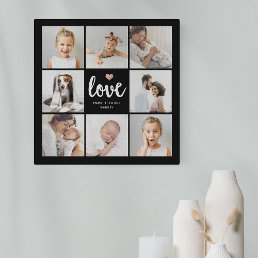 Simple and Chic Photo Collage | Love with Heart Faux Canvas Print