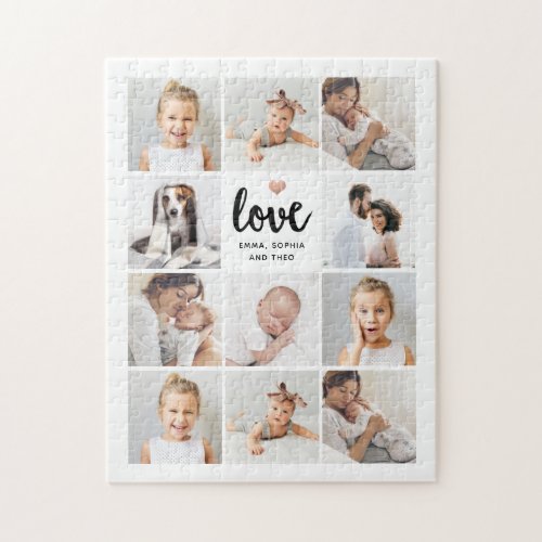Simple and Chic Photo Collage  Love with Heart Jigsaw Puzzle