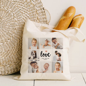 Simple and Chic Photo Collage | Love with Heart Tote Bag