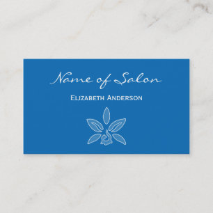 Simple and Chic Salon in Dazzling Blue Floral Business Card