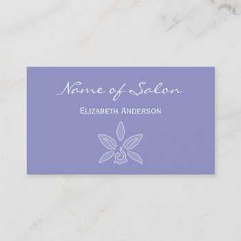 Simple And Chic Salon In Violet Lavender Floral Business Card by GirlyBusinessCards at Zazzle