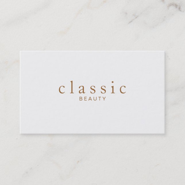 Simple and Classic Beauty Light Gray Minimalistic Business Card (Front)
