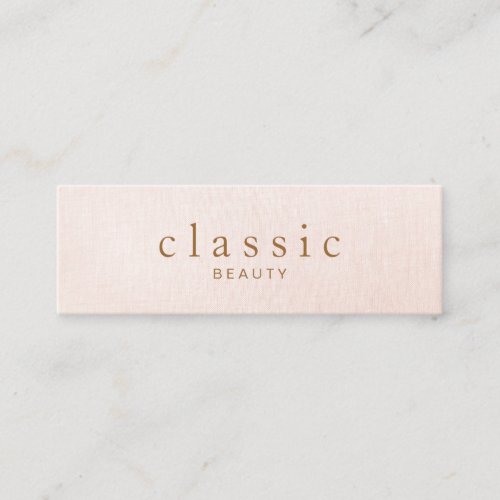 Simple and Classic Beauty Pink Linen Look Mini Business Card