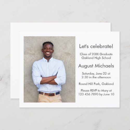 Simple and Classic Graduation Party Photo Postcard