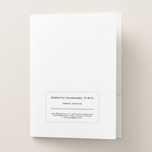 Simple and Clean Dental Surgeon Pocket Folder