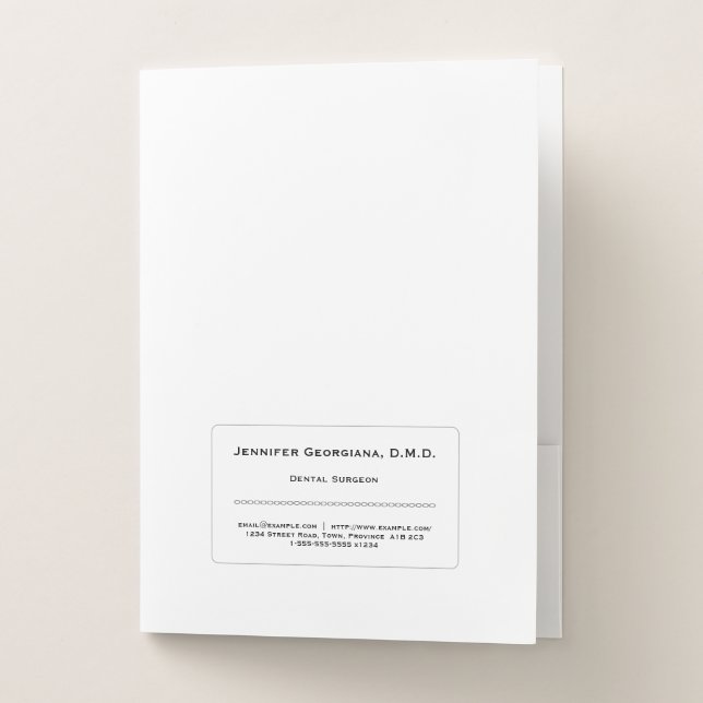 Simple and Clean Dental Surgeon Pocket Folder (Front)