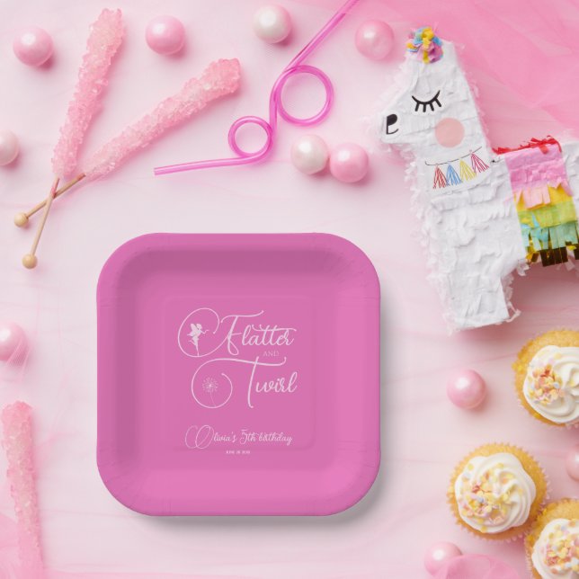 Simple And Clean Fairy Birthday Party Paper Plates (Party)