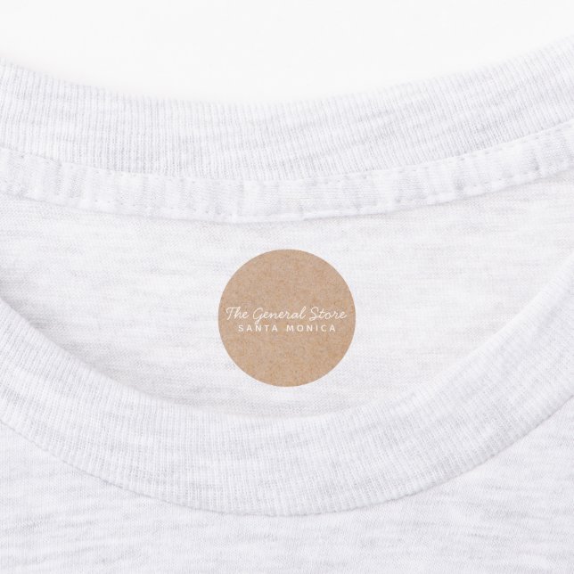 Simple and Clean Kraft Circular Clothing Label (Affixed)