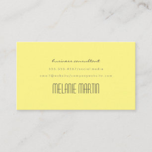 Simple and Clean Light Yellow Business Card