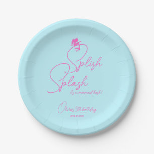 Simple And Clean Mermaid Birthday Party Paper Plates