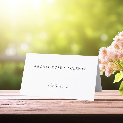 Simple and Clean Script Classic Modern Wedding Place Card