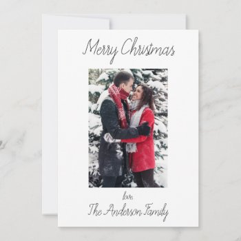 Simple And Clean Script Holiday Card by MaggieMart at Zazzle