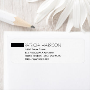 simple and clear name & address label