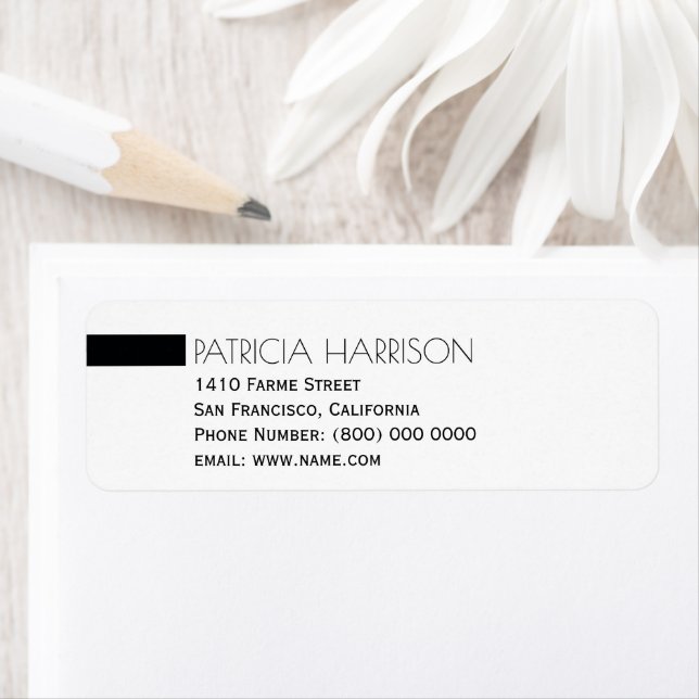 simple and clear name & address label (Insitu)