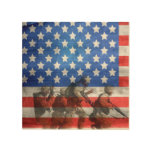 Simple and Colorful Soldiers and American Flag Wood Wall Art