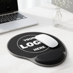 Simple and Custom Logo Upload Black Gel Mouse Pad