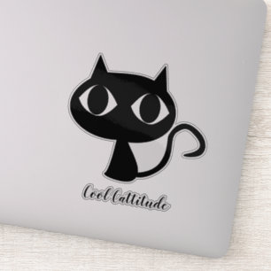 Simple and cute Black Cat  Laptop Stickers