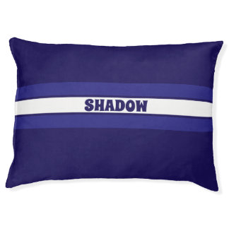 Simple and Cute Blue Striped Dog Name Large Pet Bed