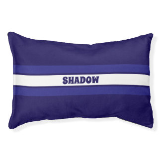 Simple and Cute Blue Striped Dog Name Small Pet Bed