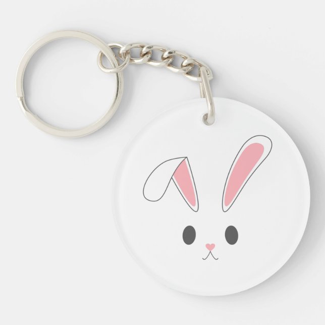 Simple and Cute Easter Bunny Rabbit | Keychain (Front)