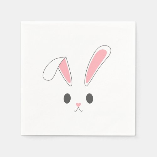 Simple and Cute Easter Bunny Rabbit  Paper Napkin