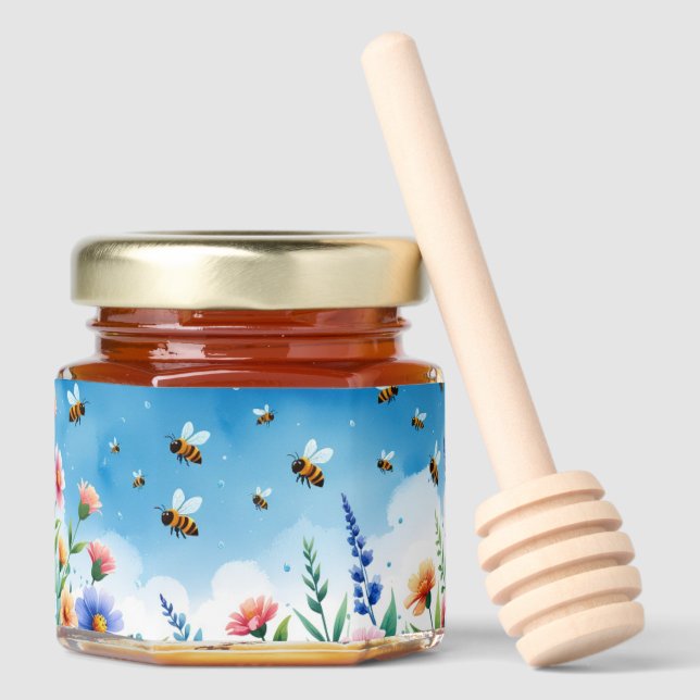 Simple and cute honey favor honey jar favors (Front)