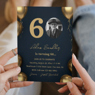 Simple and Elegant 60th birthday party Invitation