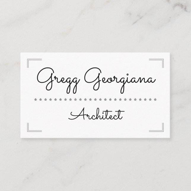 Simple and Elegant Architect Business Card (Front)