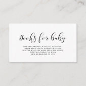 Simple and elegant  baby shower book request card (Front)