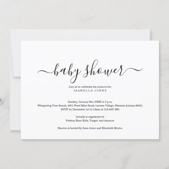 Simple and Elegant Baby Shower Invitation | Zazzle