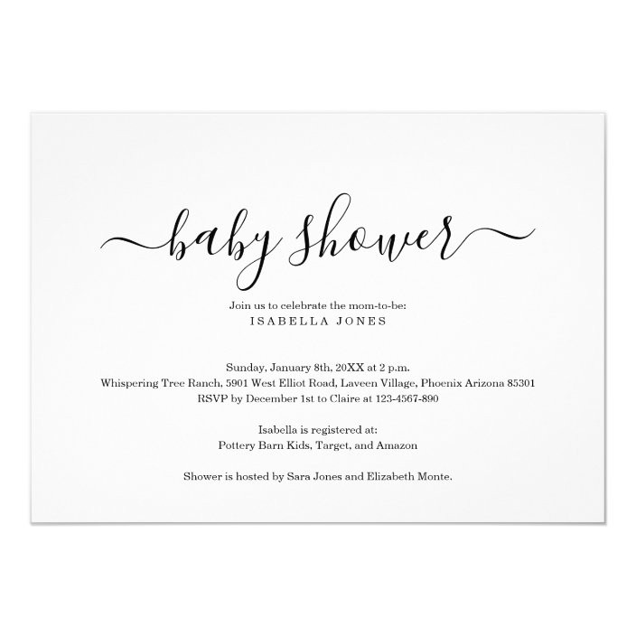 Simple and Elegant Baby Shower Invitation