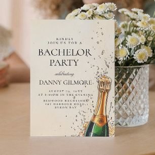 Simple and Elegant Bachelor Party  Invitation