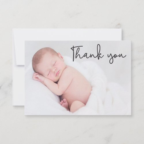 Simple and Elegant Baptism Baby thank you card