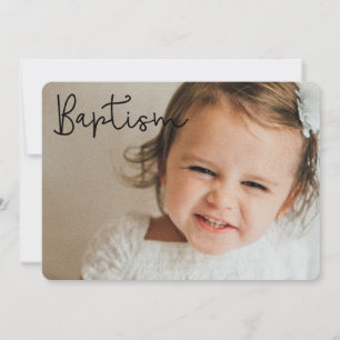 Simple and Elegant Baptism Baby thank you Card