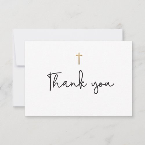 Simple and Elegant Baptism Baby thank you card