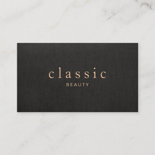 Customizable Simple and Elegant Beauty Black Linen Look Business Card Templates