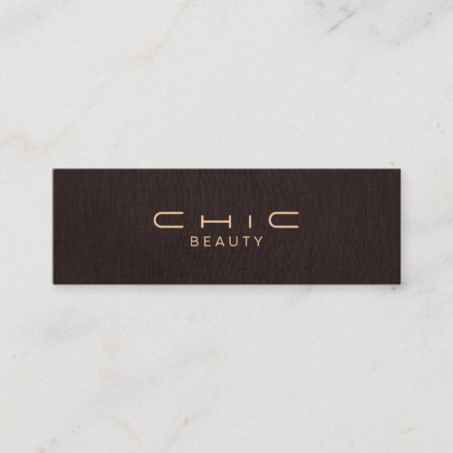 Simple and Elegant Beauty Dark Brown Linen Look Business Cards