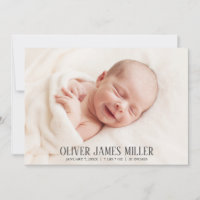 Simple and Elegant Birth Announcement Photo Card