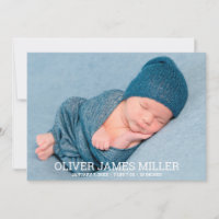 Simple and Elegant Birth Announcement Photo Card