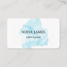 Simple and Elegant Black and Blue Business Card