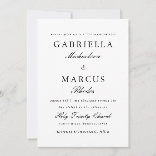 Simple and Elegant Black and White Invitation