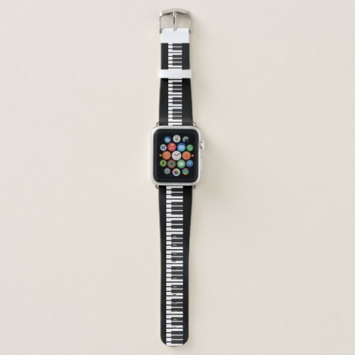 Simple and Elegant Black and White Piano Keyboard  Apple Watch Band