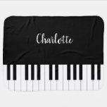 Simple And Elegant Black And White Piano Keyboard Baby Blanket at Zazzle
