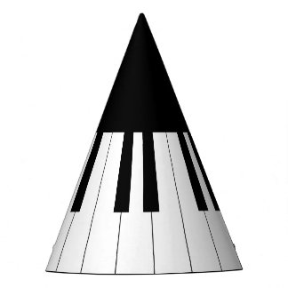 Simple and Elegant Black and White Piano Keyboard Party Hat