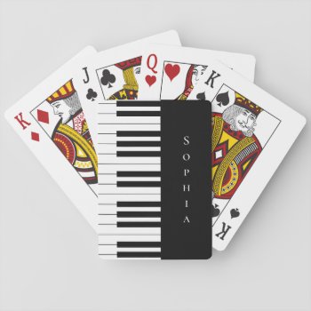 Simple And Elegant Black And White Piano Keyboard  Playing Cards by AZ_DESIGN at Zazzle