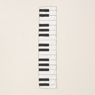 Simple and Elegant Black and White Piano Keyboard Scarf