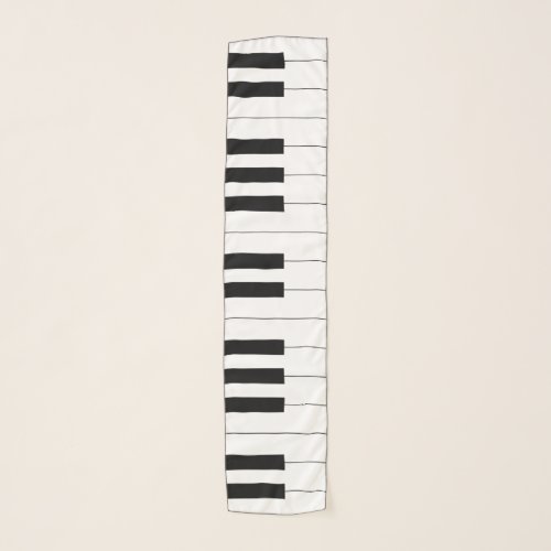 Simple and Elegant Black and White Piano Keyboard Scarf